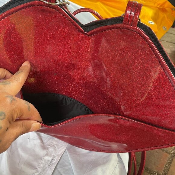 Large SPARKLE LIPS MAKEUP TOOL BRUSH Case Holder Shoulder Carry Bag - Picture 4 of 6